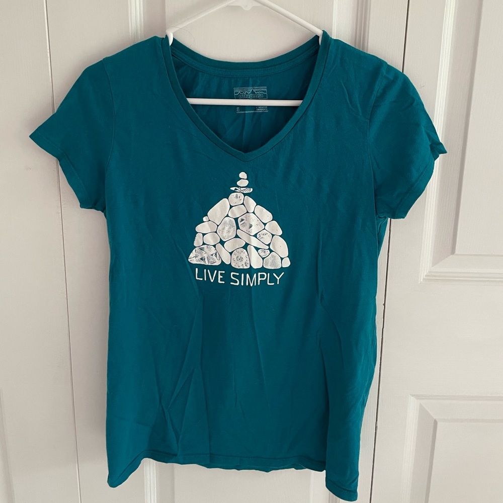 PATAGONIA - Regular fit V-neck - Blue/Green